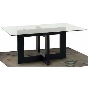  Rectangle Glass Top Dining Table: Home & Kitchen