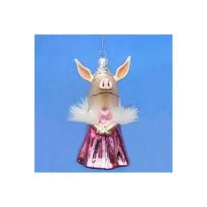   the Pig In Pink Dress Glass Christmas Ornaments 5