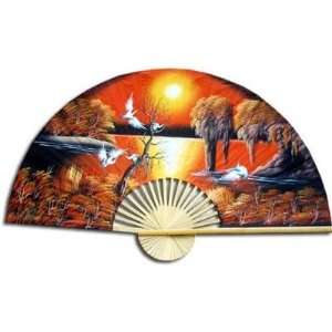 60 Asian Sunrise Wall Fan 