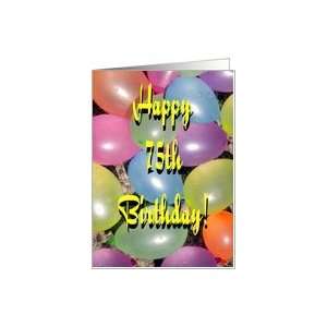    75th seventy fifth Happy Birthday Balloons Card: Toys & Games