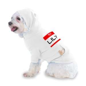 HELLO my name is LILY Hooded (Hoody) T Shirt with pocket for your Dog 