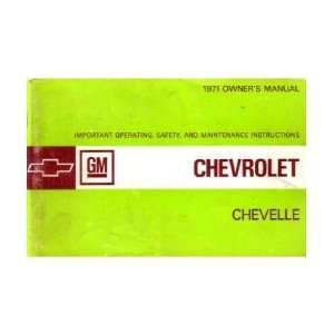  1971 CHEVROLET CHEVELLE Owners Manual [eb6140NN 