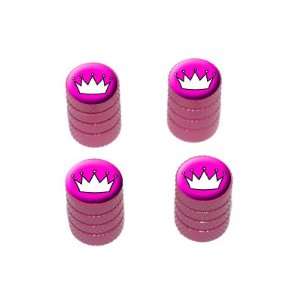  Princess Crown Tiara   Tire Rim Valve Stem Caps   Pink 