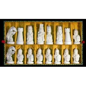   Black & White Chinese Imperial Court Bone Chess Set Toys & Games