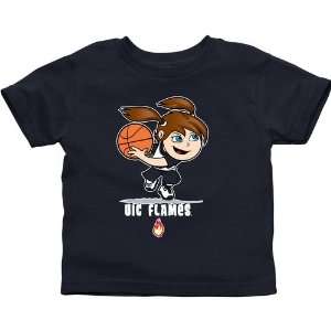  UIC Flames Toddler Girls Basketball T Shirt   Navy Blue 