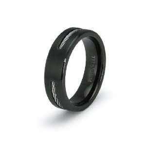  Black Titanium Cable Rings (Size 8) Available Size: 7, 8 