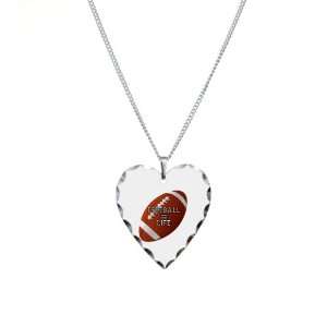    Necklace Heart Charm Football Equals Life: Artsmith Inc: Jewelry