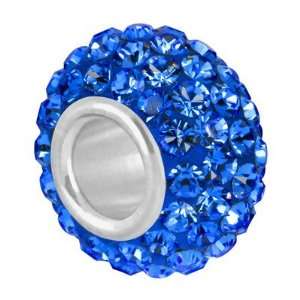  12mm Blue Preciosa Crystal   Large Hole Bead: Arts, Crafts 