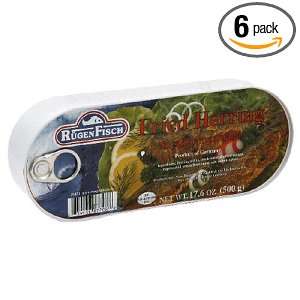 RugenFisch Spicy Fried Herring in Marinade, 17.6 Ounce Oval Tins (Pack 