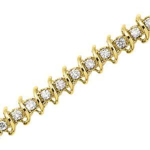  14K Yellow Gold 3 ct. Diamond Tennis Bracelet: Katarina 