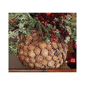   Holiday Decorations Large Pinecone Ball Vase   Christmas Holiday