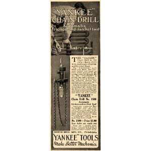   Ad Yankee Tools Chain Drill North Brothers Company   Original Print Ad