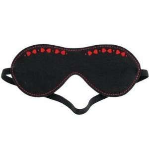  Bundle Blindfold Leather W/Heart Inlay Black and 2 pack of 