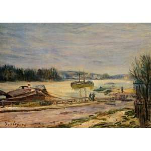  Oil Painting: The Seine near Saint Cloud, High Water 