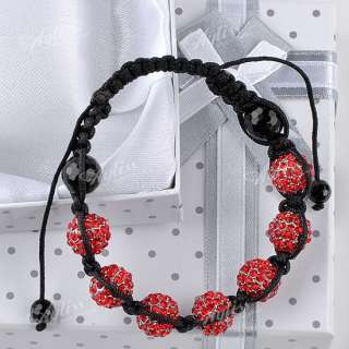   Crystal Disco Ball Beads Weave Macrame Hip Hop Bracelet + Gift Box
