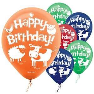    6 count Barnyard Theme Birthday Party Balloons: Toys & Games