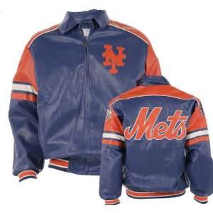  New York Mets Faux Leather Jacket: Sports & Outdoors