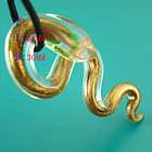gold snake pendant glass  