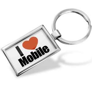 Keychain I Love mobile region: Alabama, United States   Hand Made 