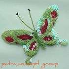spring season green color iridescent sequins beaded butterfly safety 
