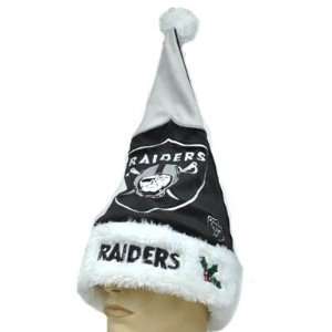  NFL Oakland Raiders Velvet Faux Fur Christmas Santa Hat 