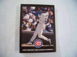1996 Chicago Cubs Baseball Pocket Schedule Mark Grace   Sportmart/WGN 