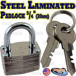 Small Mini Strong Steel Laminated Key Padlock Travel Lock Luggage 