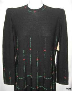 LIHLI NEW YORK  $810 Vintage Black Knit Dress Sz 14  