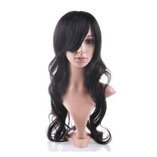 Long Curly Black Classical Classy Soft Hair Wig Kanekalon Synthetic 