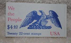 US stamps unused booklet, We The People, 22 cent  