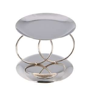   Silver Iron Pillar Candle Holder with Double Rings: Home & Kitchen