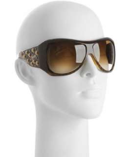 Gucci havana tortoise studded oversized wrap sunglasses   up 