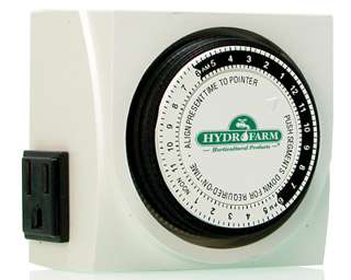 Hydrofarm Dual Outlet Grounded TImer 15 mins on/off  