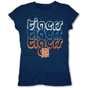 Detroit Tigers Navy Girls Crewneck T Shirt  Sports 