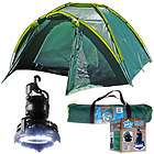 Happy Camper™ Three Person Tent Plus 2 in 1 Light and Fan   Camping 