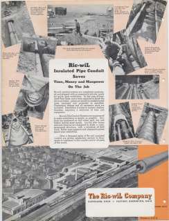 RIC WIL Asbestos Insulated Pipe Conduit Catalog 1947  