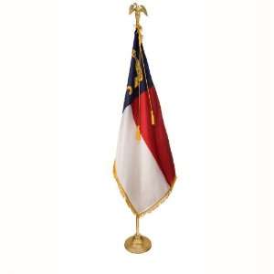  North Carolina Flag Set 4X6 Ft   9 Ft Gold Aluminum Pole w/ Eagle 