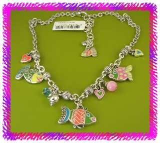 BRIGHTON Silver SEA LOVE Necklace Bracelet Earrings SET w Tin  