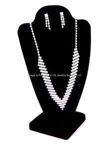 Black Combo Necklace Pendant Earring Display Busts 10  