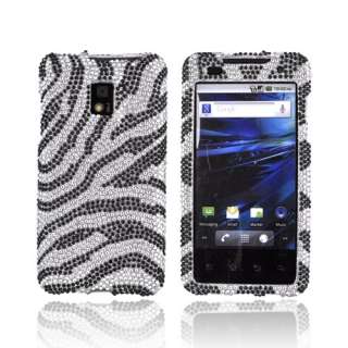   Zebra Bling Hard Plastic Snap On Case Cover For T Mobile G2X  