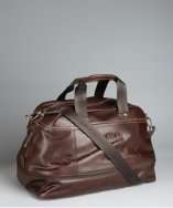 Longchamp mocha leather structured duffel bag style# 319195101