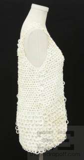 Ehor & Nema Cream Circle Embellished Knit Top Size L  