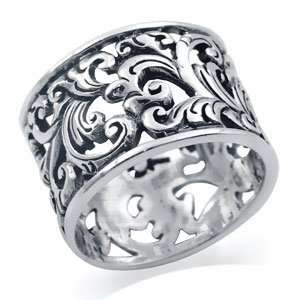    925 Sterling Silver SCROLL/FILIGREE Band Ring Size 6.5: Jewelry