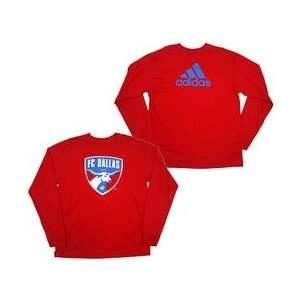  adidas FC Dallas Long Sleeve Giant Crest T Shirt   Red 