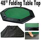 48 Green Folding Octagon Poker Table Top w Padded Rail