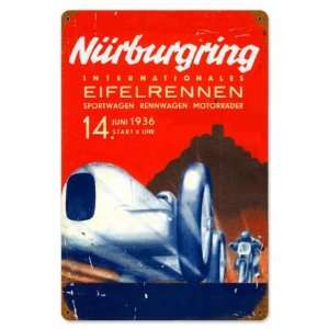  Nurburgring Automotive Vintage Metal Sign   Garage Art 