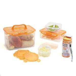  Lock&Lock Orange Lid Lunch Box 10 Piece 4 Containers with 