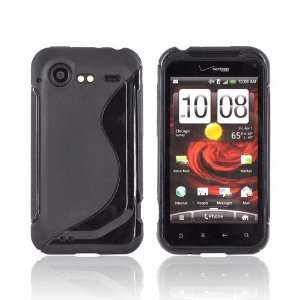  Black Gummy Silicone Crystal Case Cover For HTC Droid 