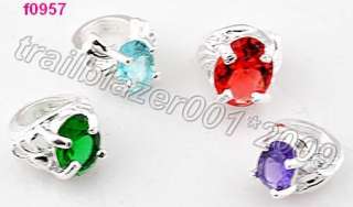 10pcs mixed colour mini rings beads fit European Charm bracelet f0957 