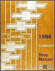 1986 Chevy Camaro Repair Shop Manual 86 Z28 Z 28 Berlinetta Original 